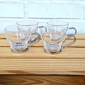 4 vintage Vitrosax Glass Espresso Coffee Cups - made in Italy